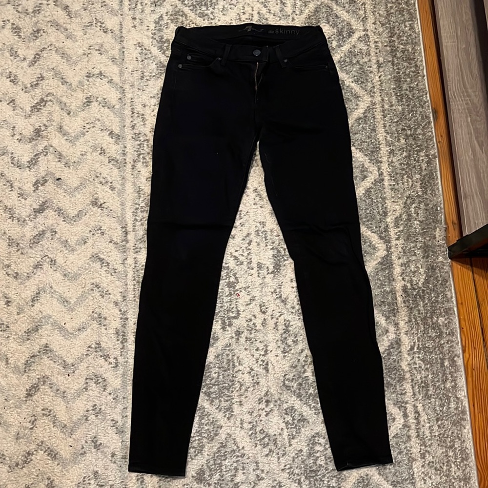 7 for all mankind black skinny jeans - size 27